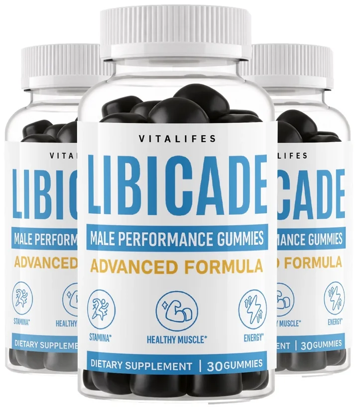 LIBICADE male performance gummies jar angle view
